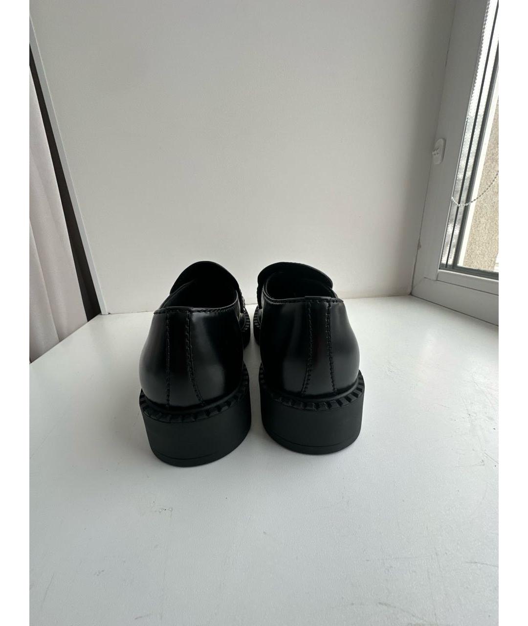 PRADA Черные кожаные лоферы, фото 4
