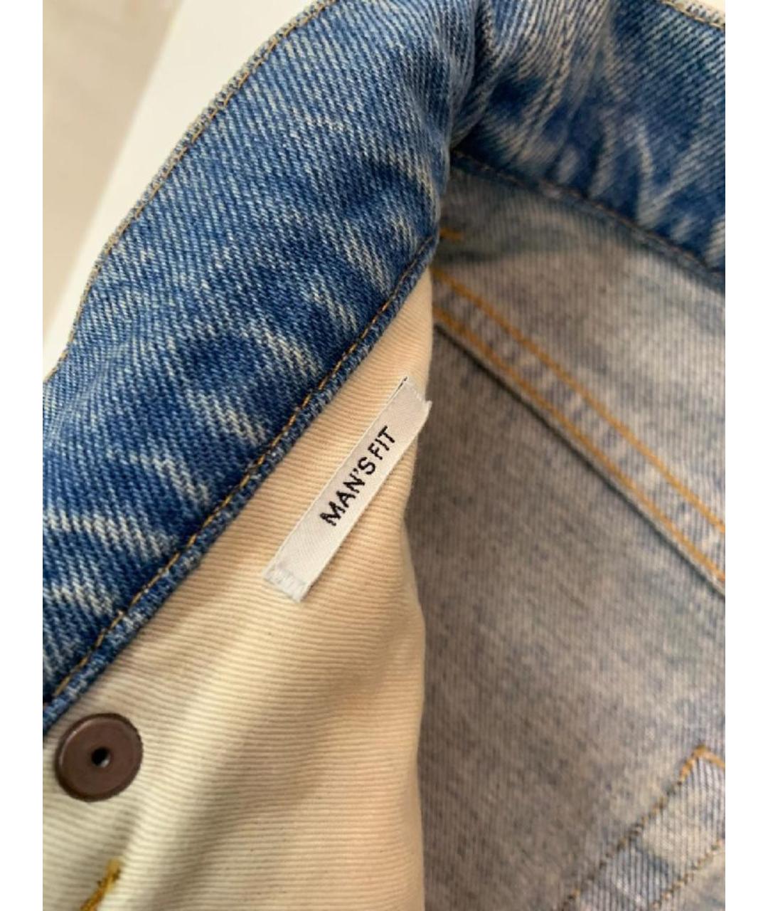 PRADA Синие хлопковые прямые джинсы, фото 9