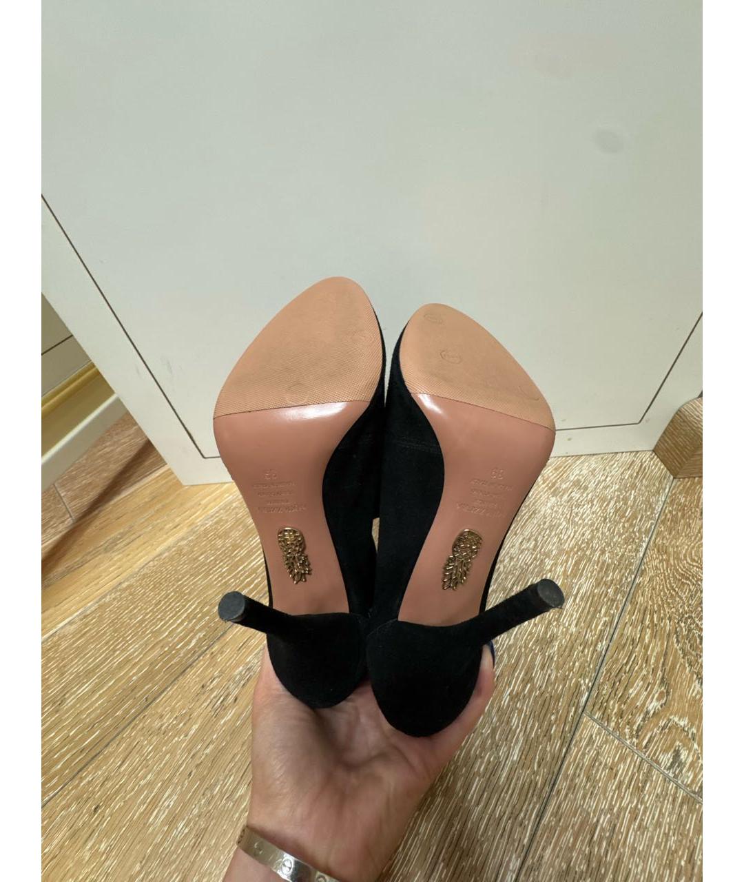 AQUAZZURA Черные замшевые ботильоны, фото 5