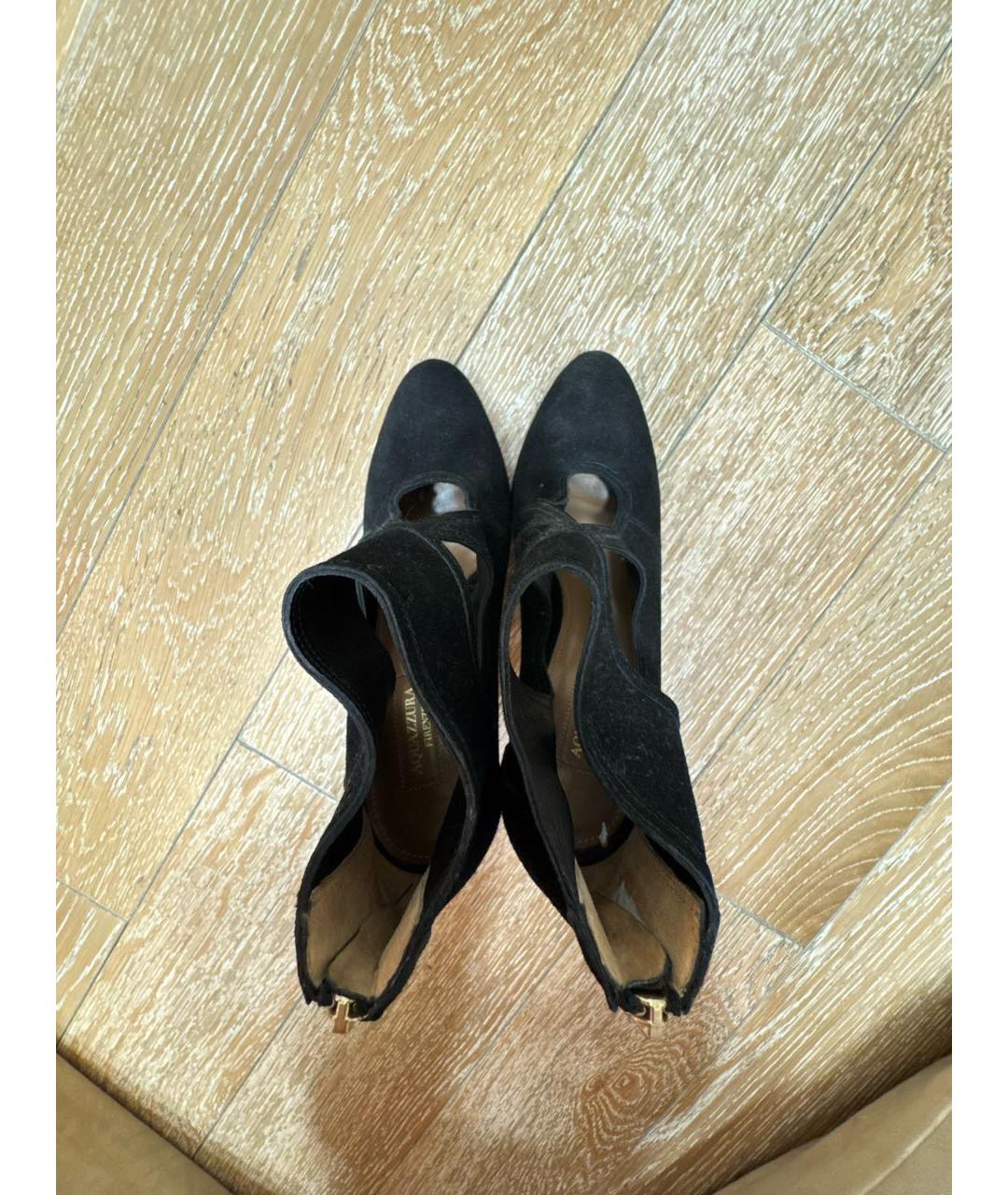 AQUAZZURA Черные замшевые ботильоны, фото 3