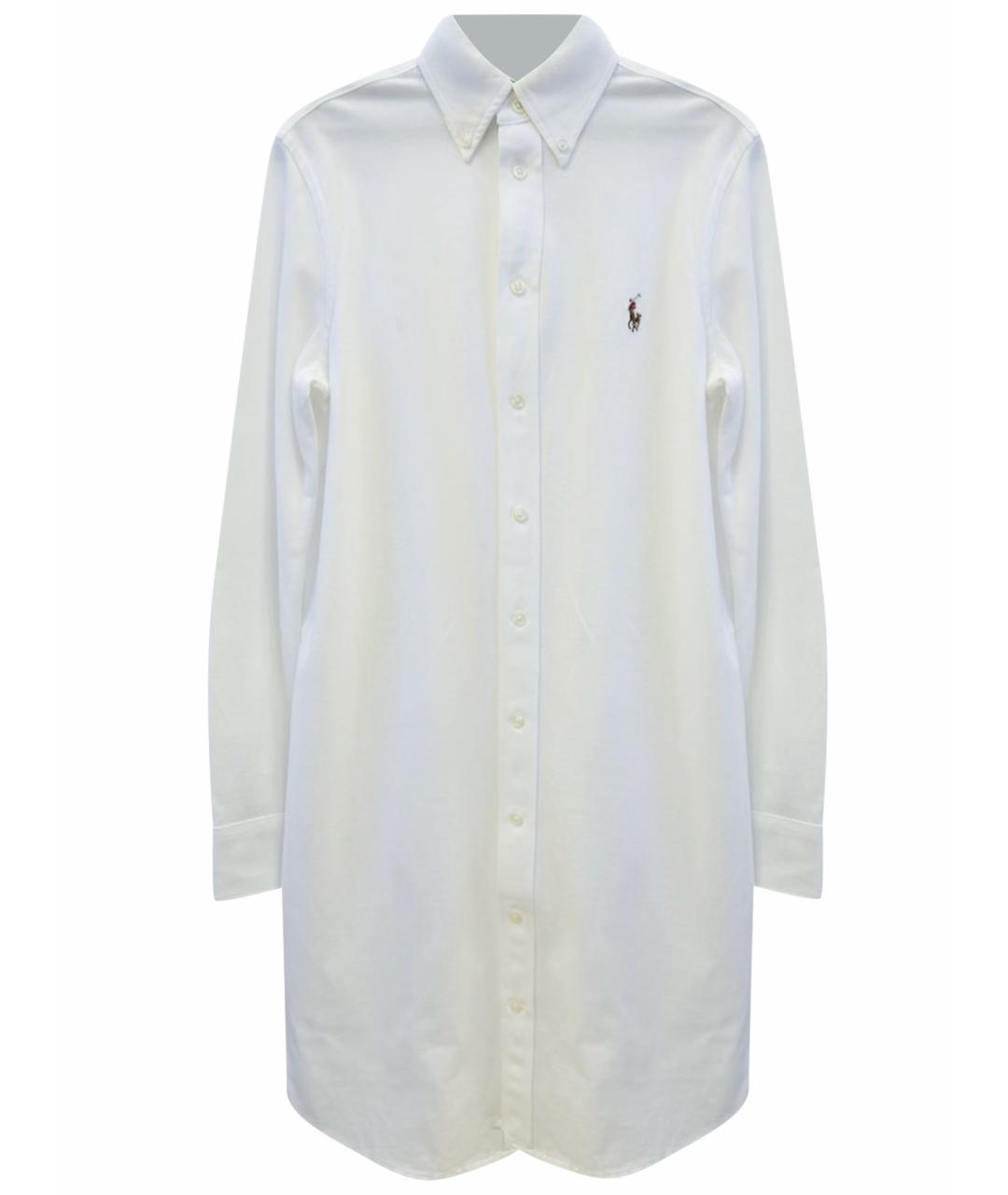RALPH LAUREN Белая хлопковая рубашка, фото 1