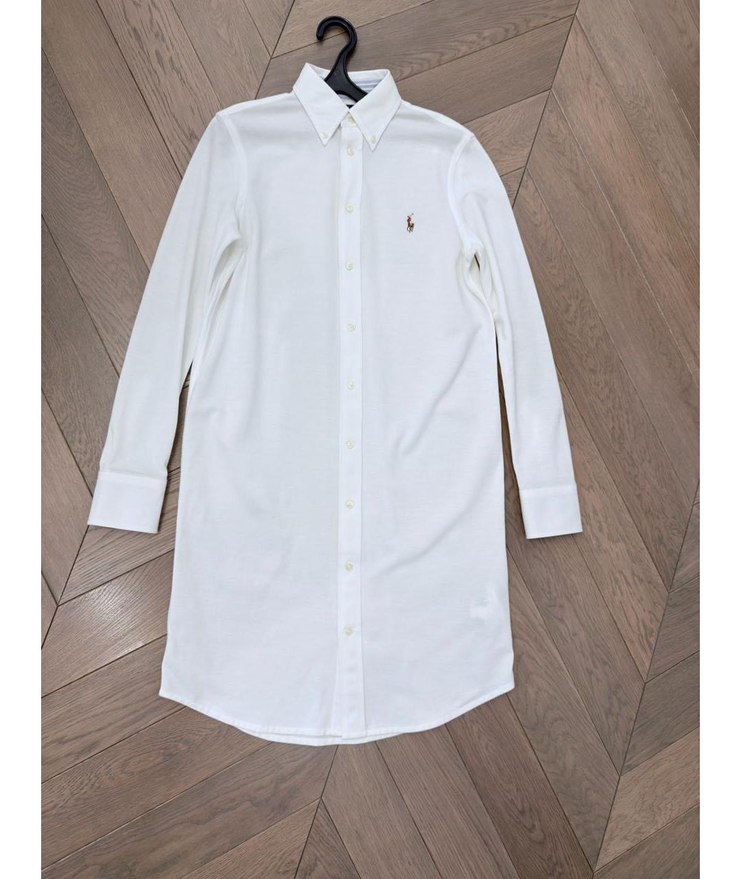 RALPH LAUREN Белая хлопковая рубашка, фото 4