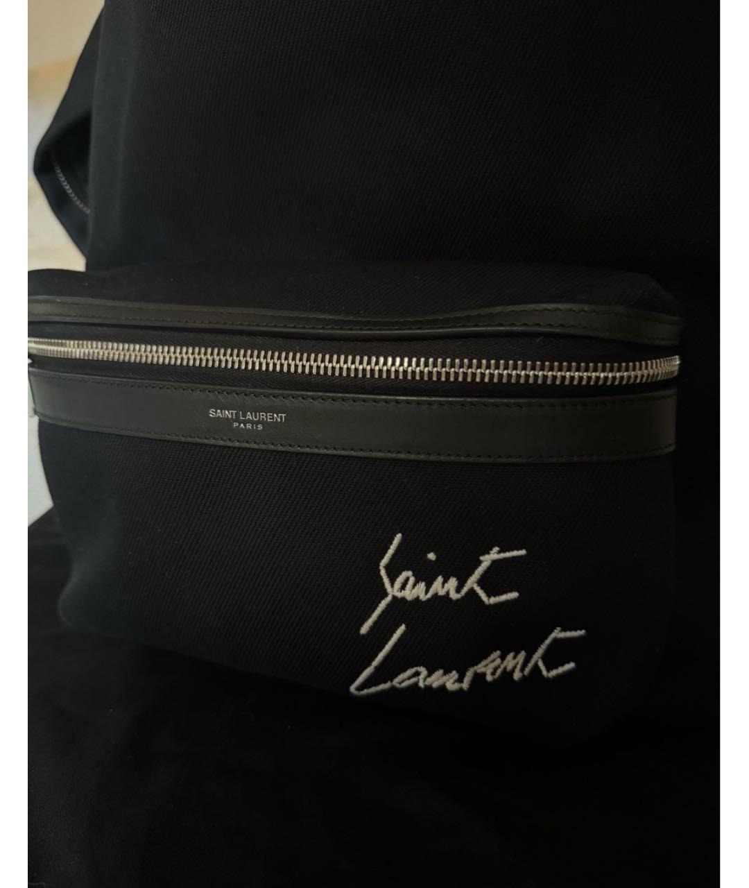 SAINT LAURENT Черный хлопковый рюкзак, фото 2