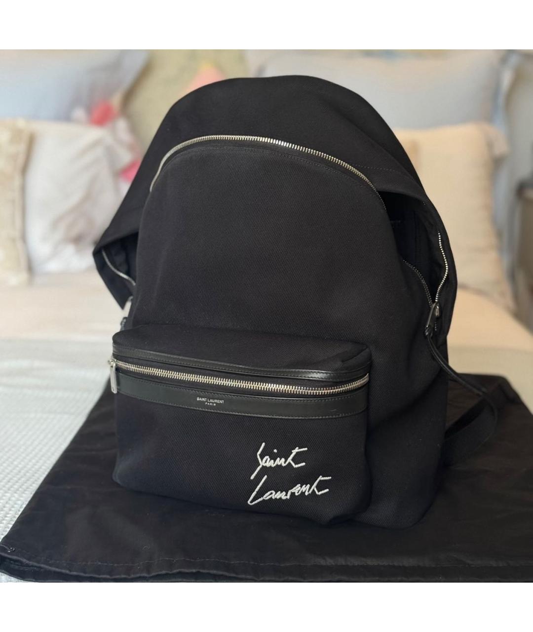 SAINT LAURENT Черный хлопковый рюкзак, фото 8