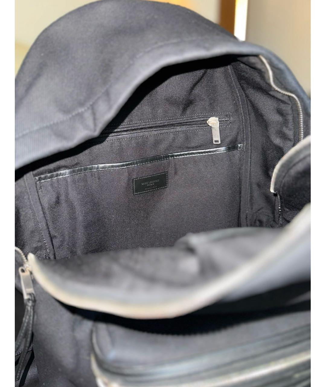 SAINT LAURENT Черный хлопковый рюкзак, фото 4