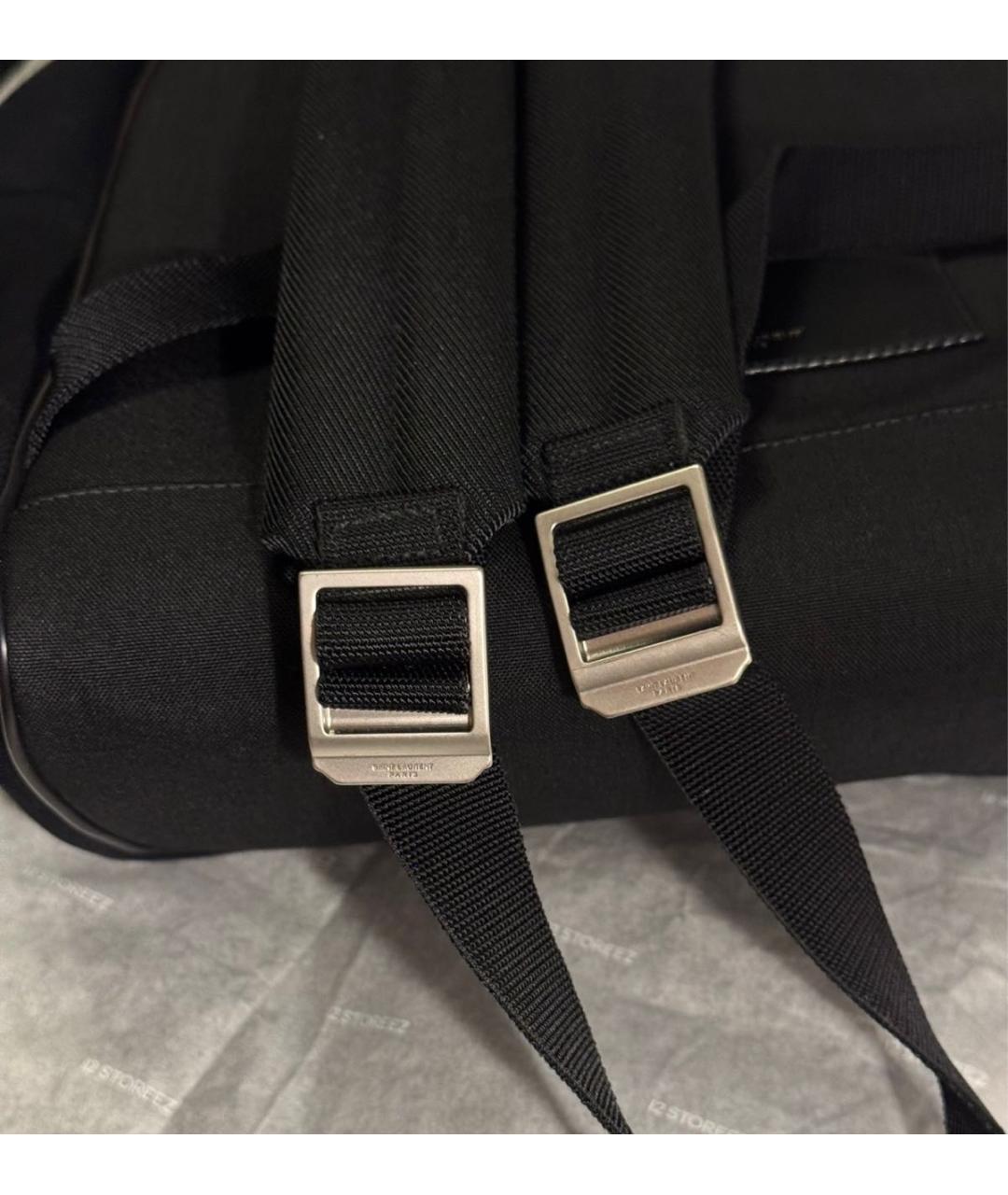 SAINT LAURENT Черный хлопковый рюкзак, фото 5