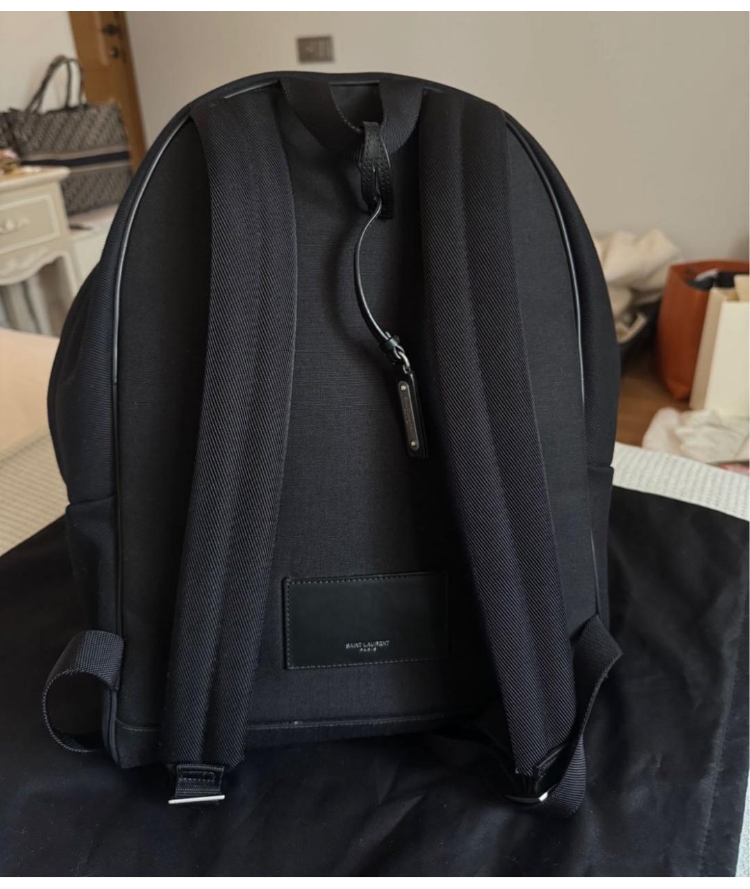 SAINT LAURENT Черный хлопковый рюкзак, фото 3