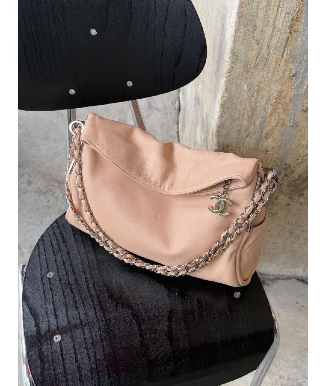CHANEL Розовая кожаная сумка через плечо, фото 9
