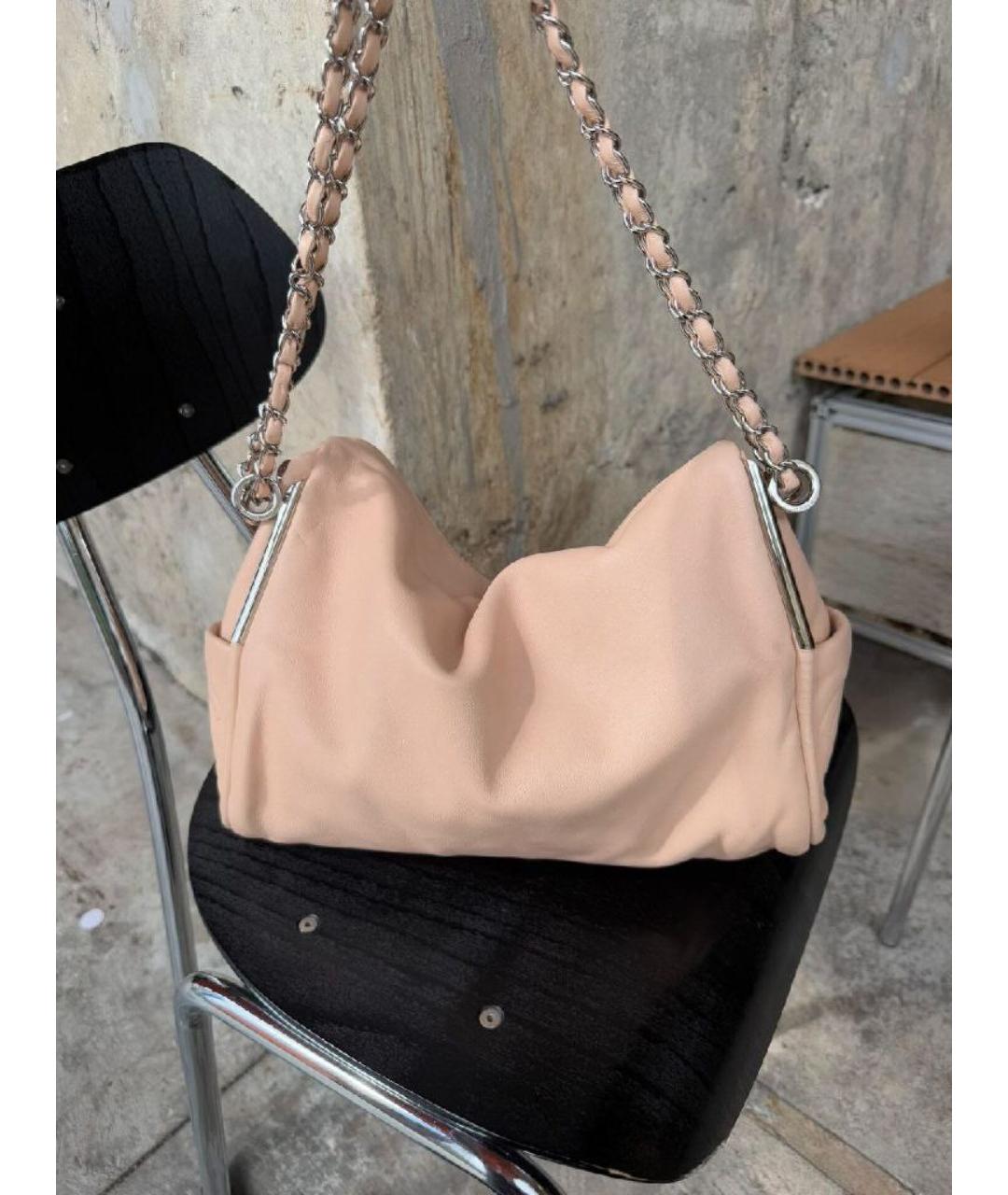 CHANEL Розовая кожаная сумка через плечо, фото 3