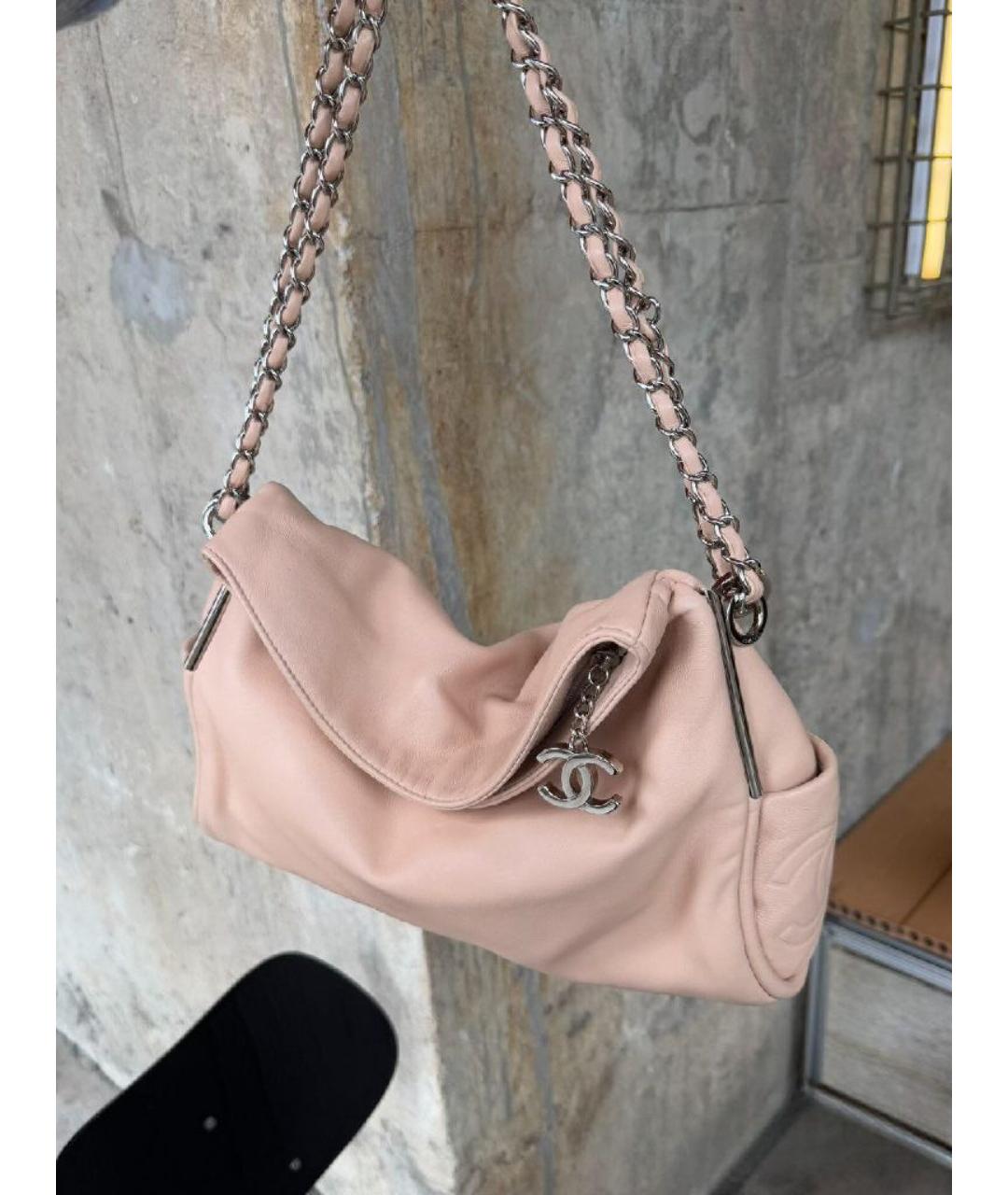 CHANEL Розовая кожаная сумка через плечо, фото 4