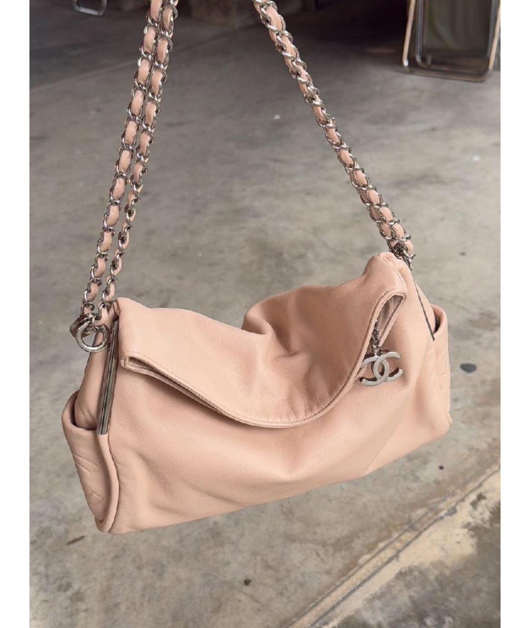 CHANEL Розовая кожаная сумка через плечо, фото 2