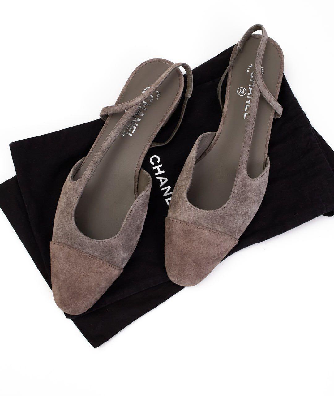 CHANEL Коричневые замшевые балетки, фото 5