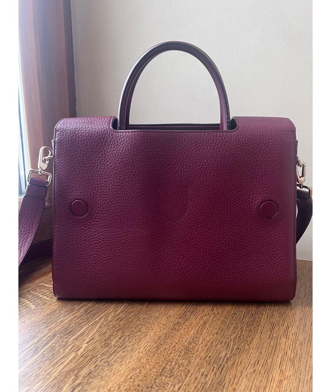 CHRISTIAN DIOR Бордовая кожаная сумка через плечо, фото 3