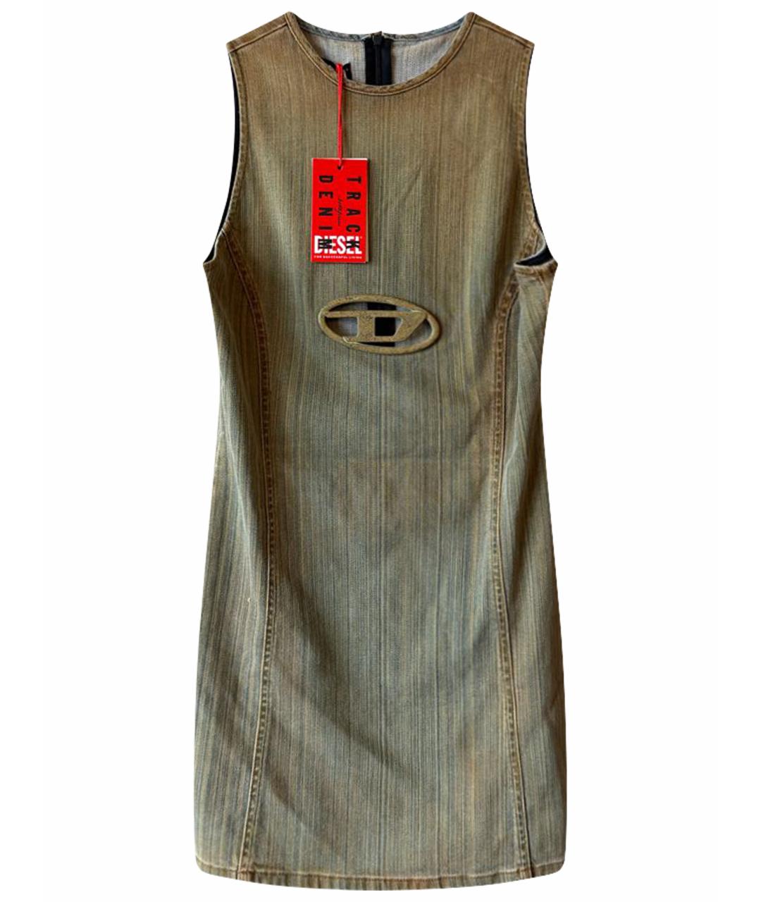 DIESEL Горчичный хлопковый сарафан, фото 1