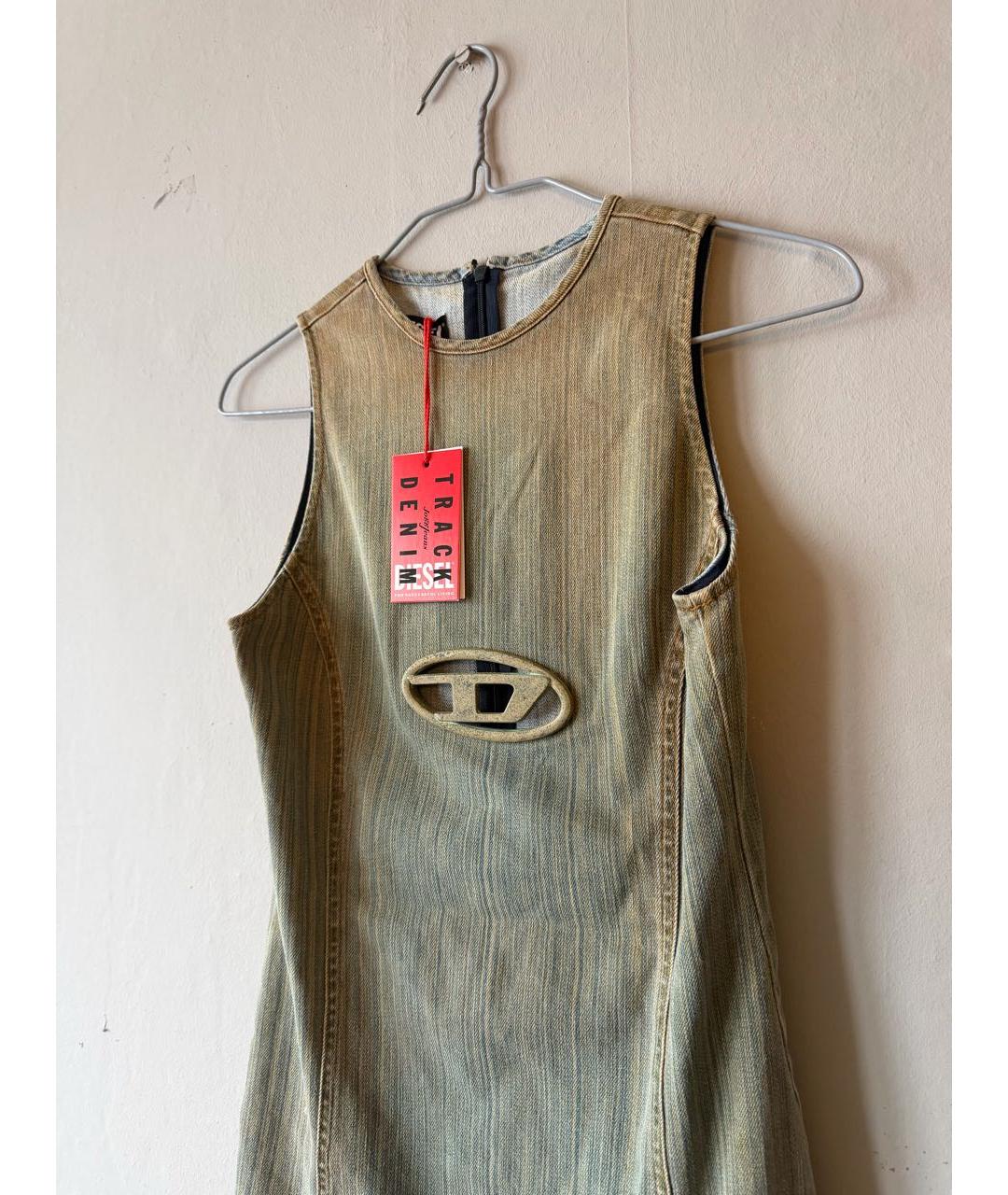 DIESEL Горчичный хлопковый сарафан, фото 2