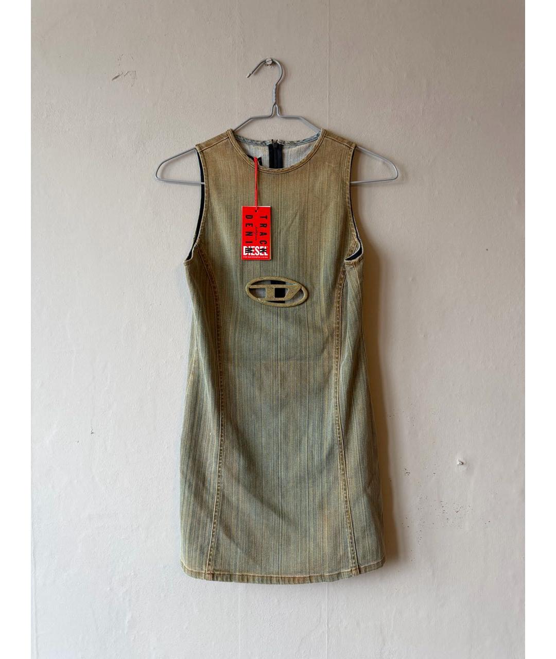 DIESEL Горчичный хлопковый сарафан, фото 3