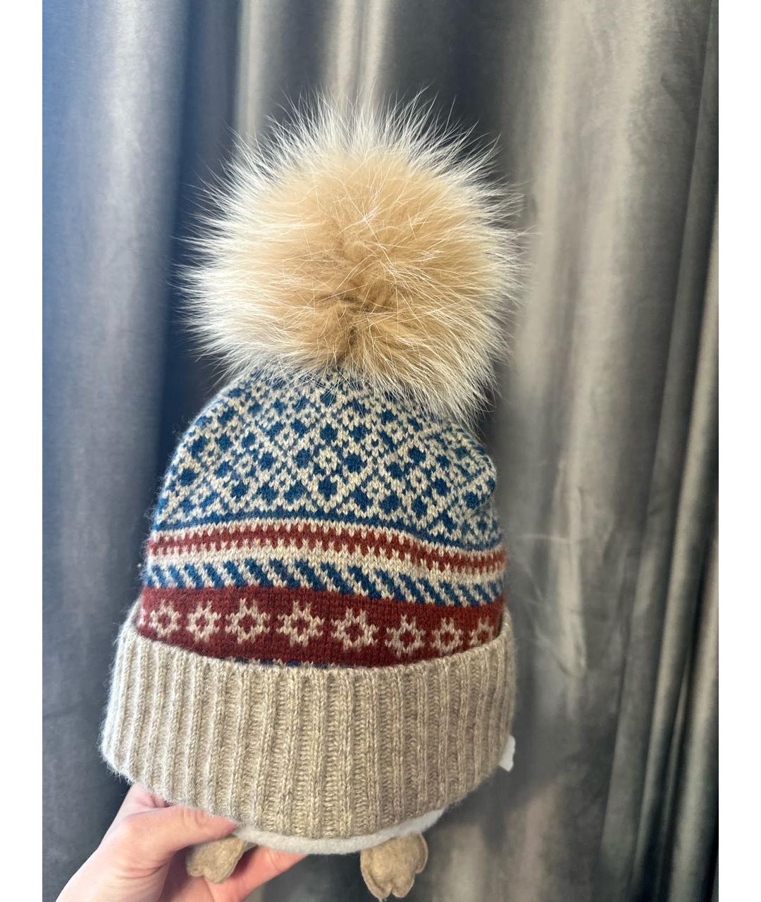 LORO PIANA Бежевая кашемировая шапка, фото 2