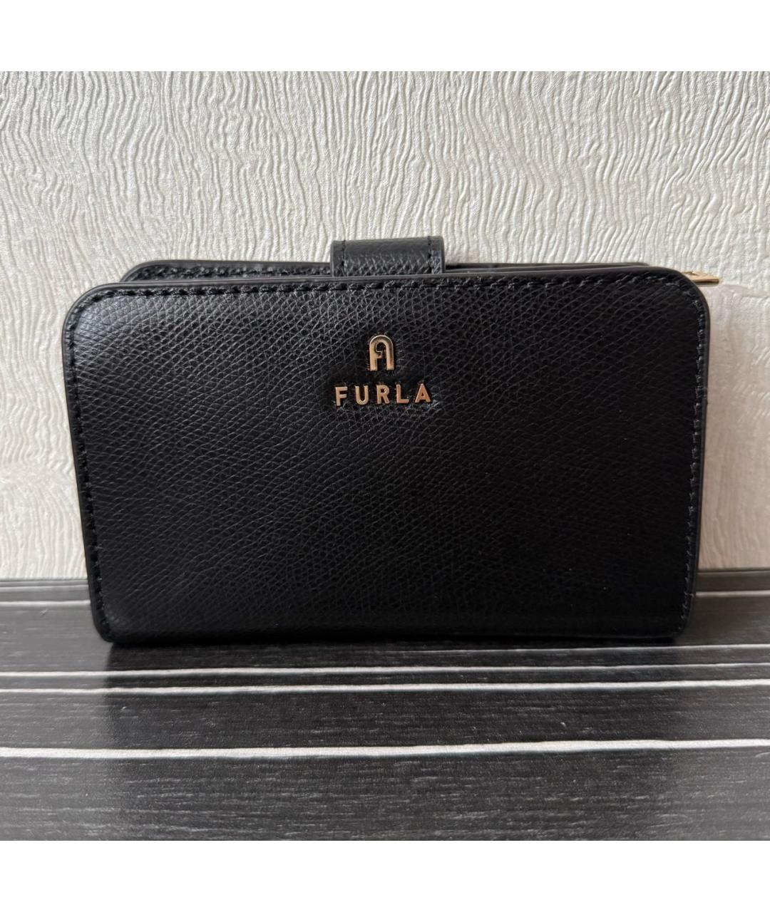 FURLA Черный кожаный кошелек, фото 7