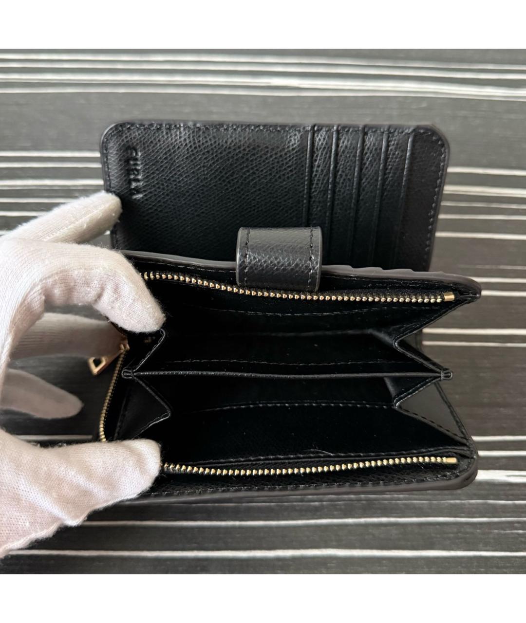 FURLA Черный кожаный кошелек, фото 5
