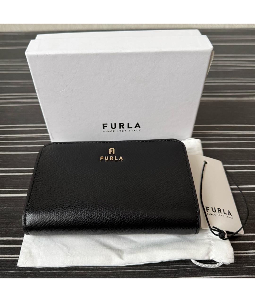 FURLA Черный кожаный кошелек, фото 6