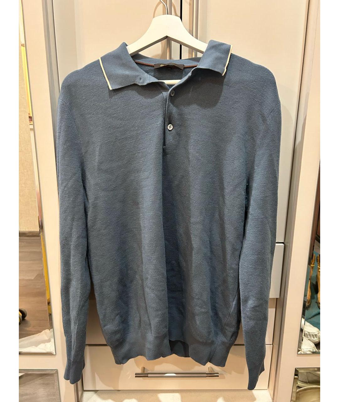 LORO PIANA Голубой шерстяной джемпер / свитер, фото 7