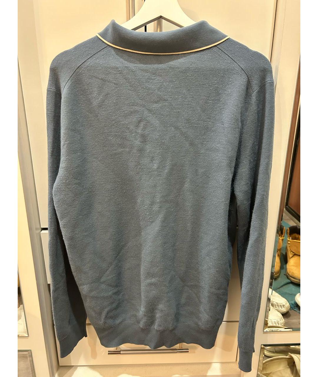 LORO PIANA Голубой шерстяной джемпер / свитер, фото 2