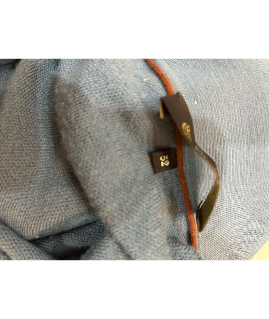 LORO PIANA Голубой шерстяной джемпер / свитер, фото 4