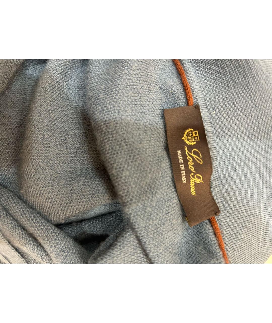 LORO PIANA Голубой шерстяной джемпер / свитер, фото 3