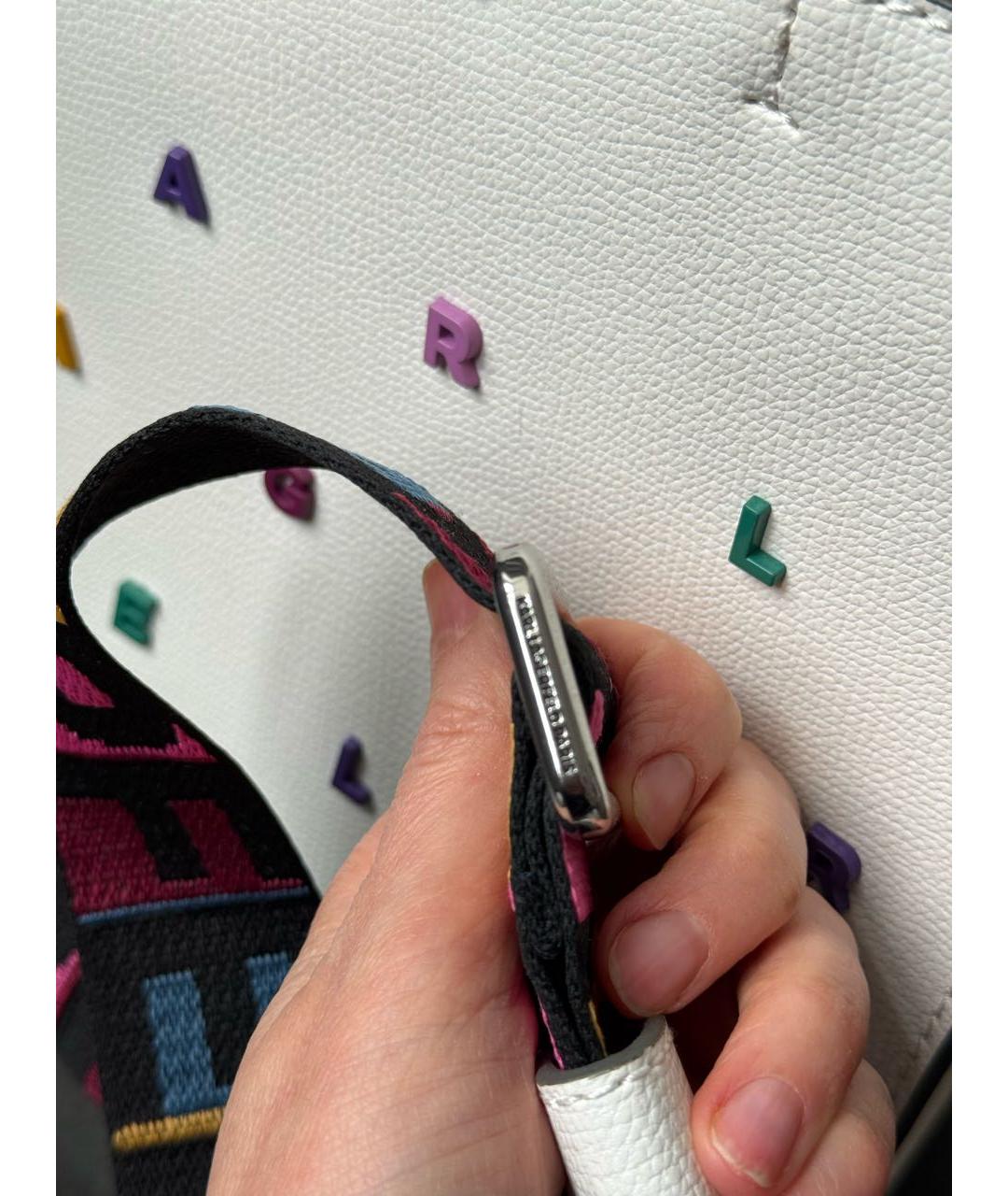 KARL LAGERFELD Белая сумка с короткими ручками из искусственной кожи, фото 5