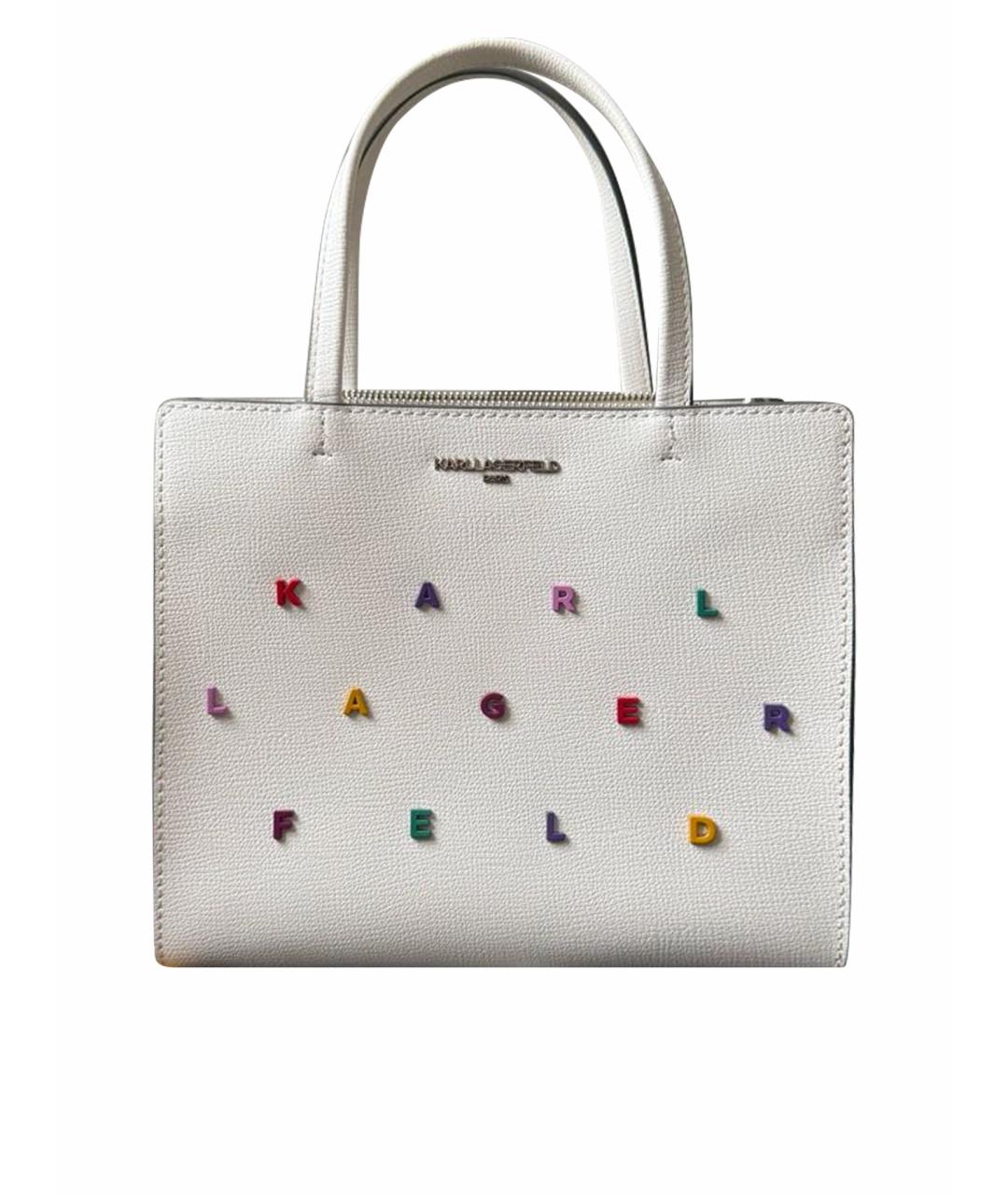 KARL LAGERFELD Белая сумка с короткими ручками из искусственной кожи, фото 1