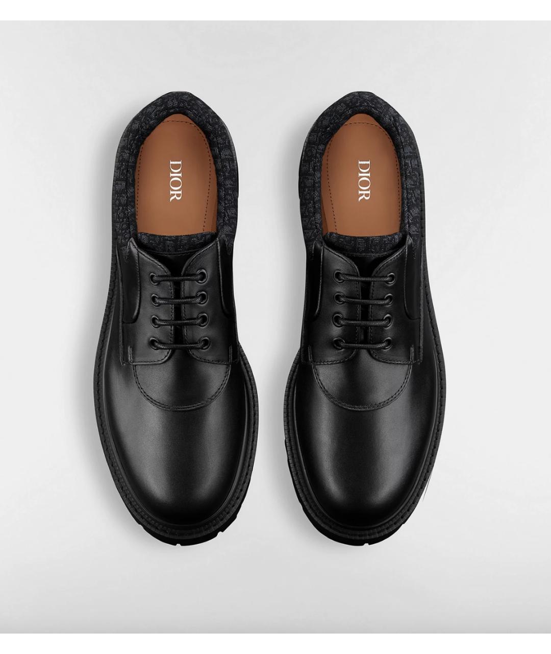 CHRISTIAN DIOR Черные кожаные низкие ботинки, фото 2