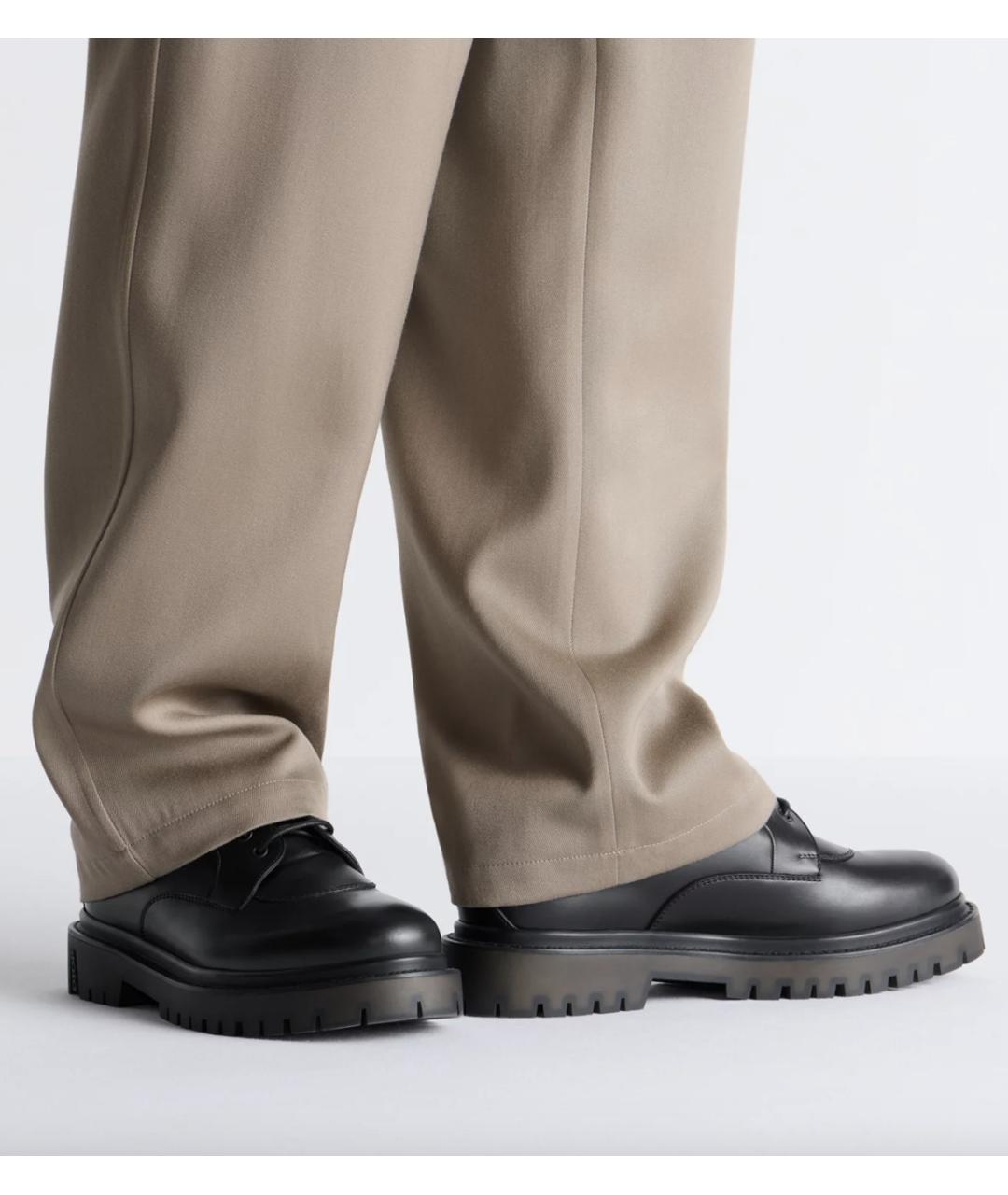 CHRISTIAN DIOR Черные кожаные низкие ботинки, фото 3