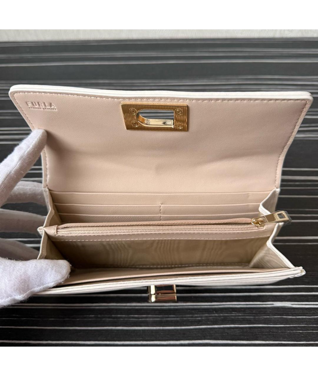 FURLA Бежевый кожаный кошелек, фото 4