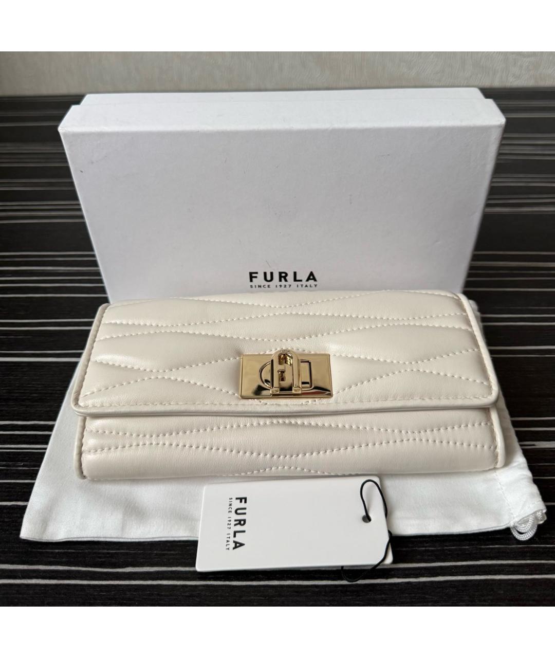 FURLA Бежевый кожаный кошелек, фото 5