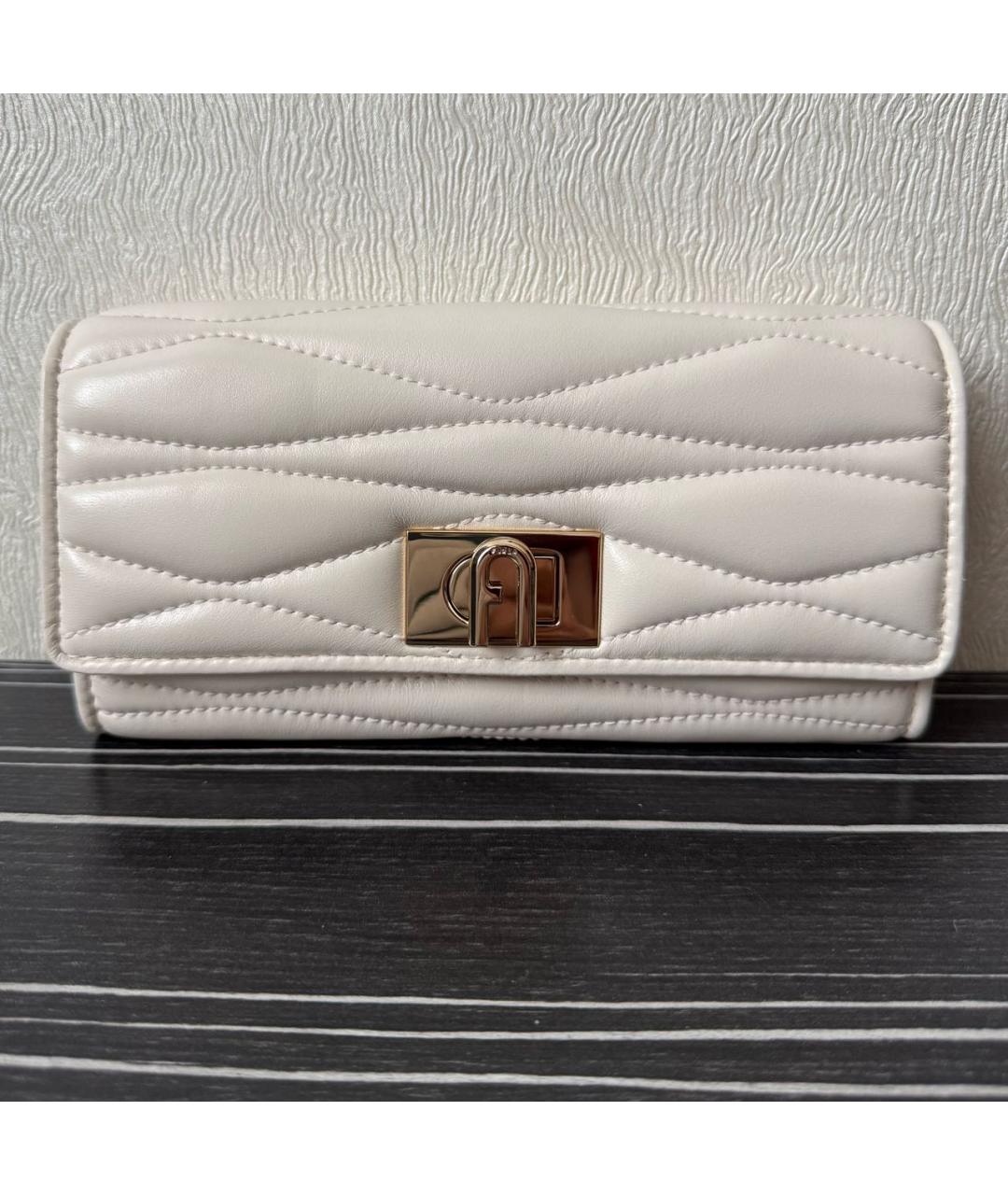 FURLA Бежевый кожаный кошелек, фото 7