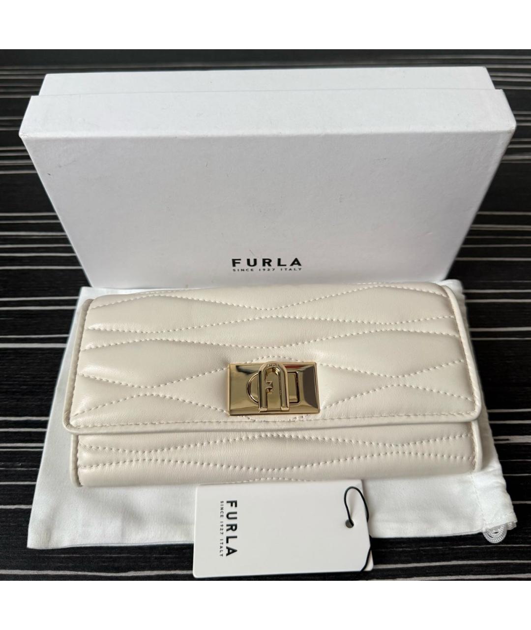 FURLA Бежевый кожаный кошелек, фото 6