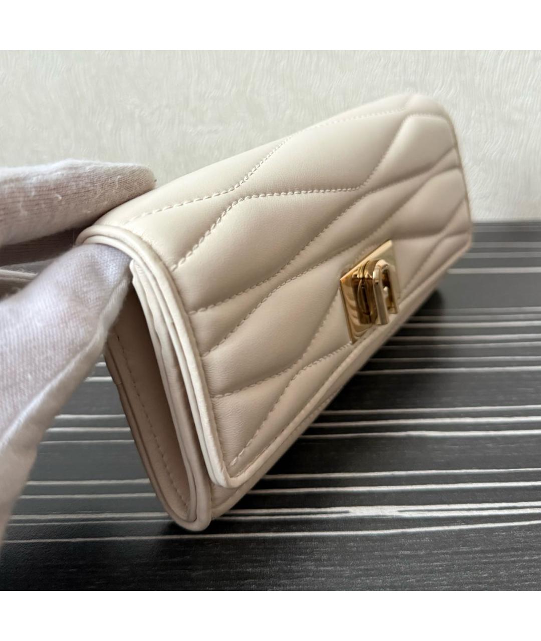 FURLA Бежевый кожаный кошелек, фото 2