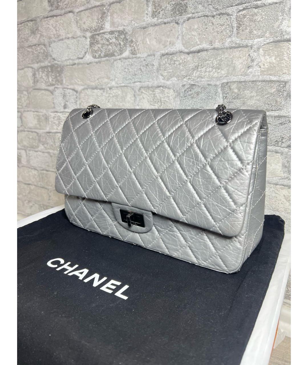 CHANEL Серая кожаная сумка через плечо, фото 2