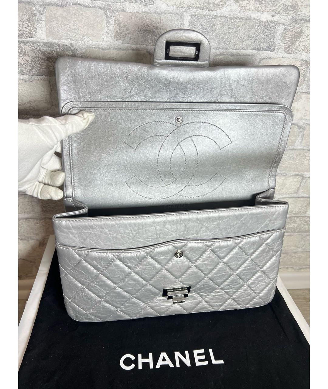 CHANEL Серая кожаная сумка через плечо, фото 7