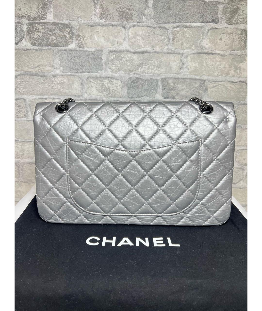 CHANEL Серая кожаная сумка через плечо, фото 4