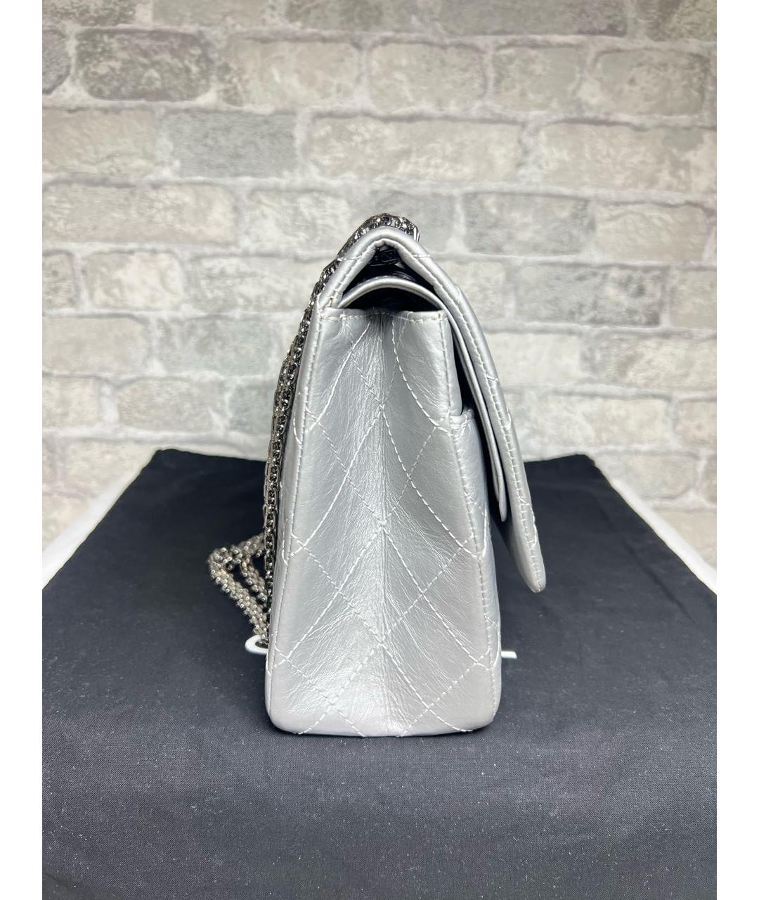 CHANEL Серая кожаная сумка через плечо, фото 5