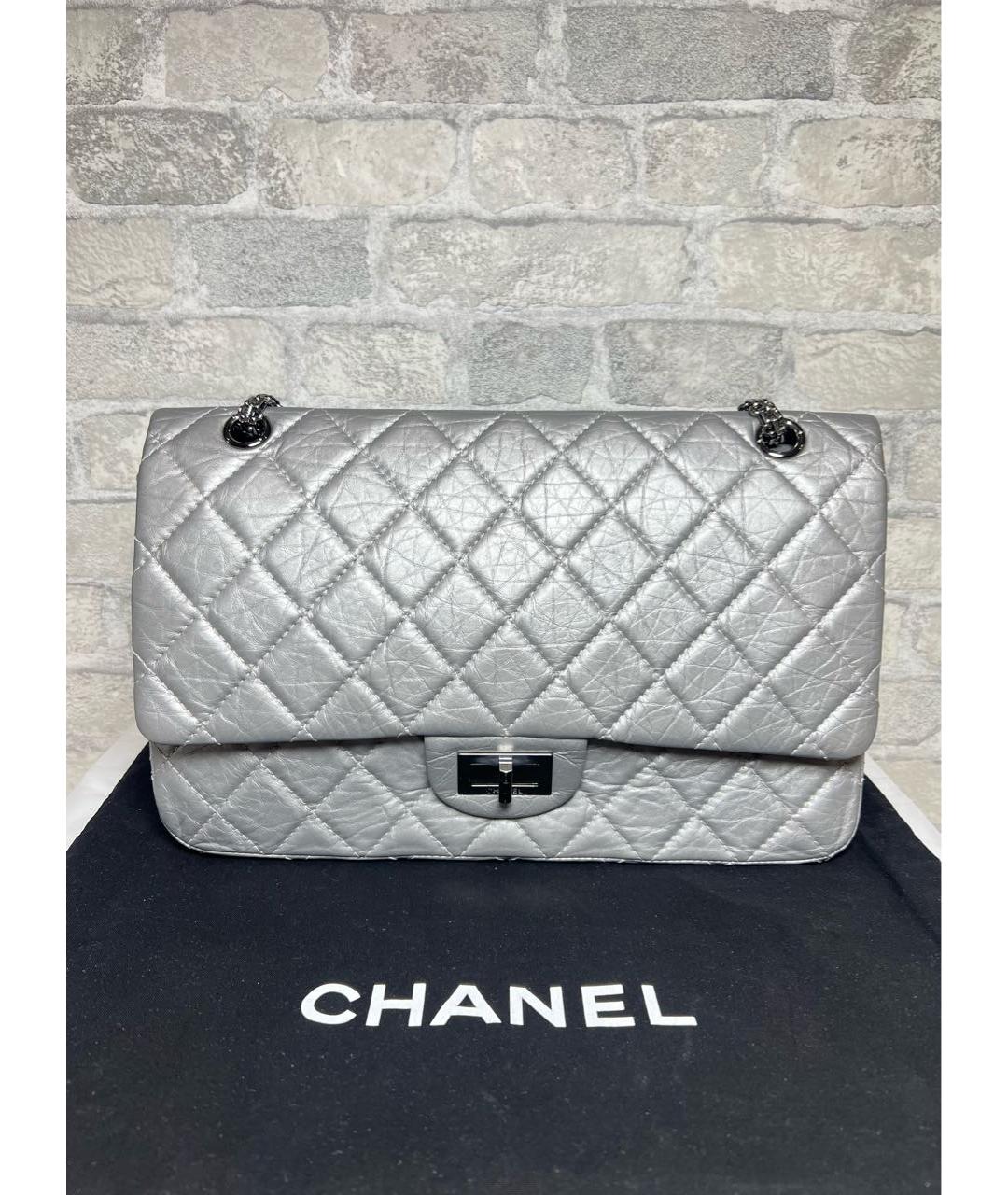 CHANEL Серая кожаная сумка через плечо, фото 9