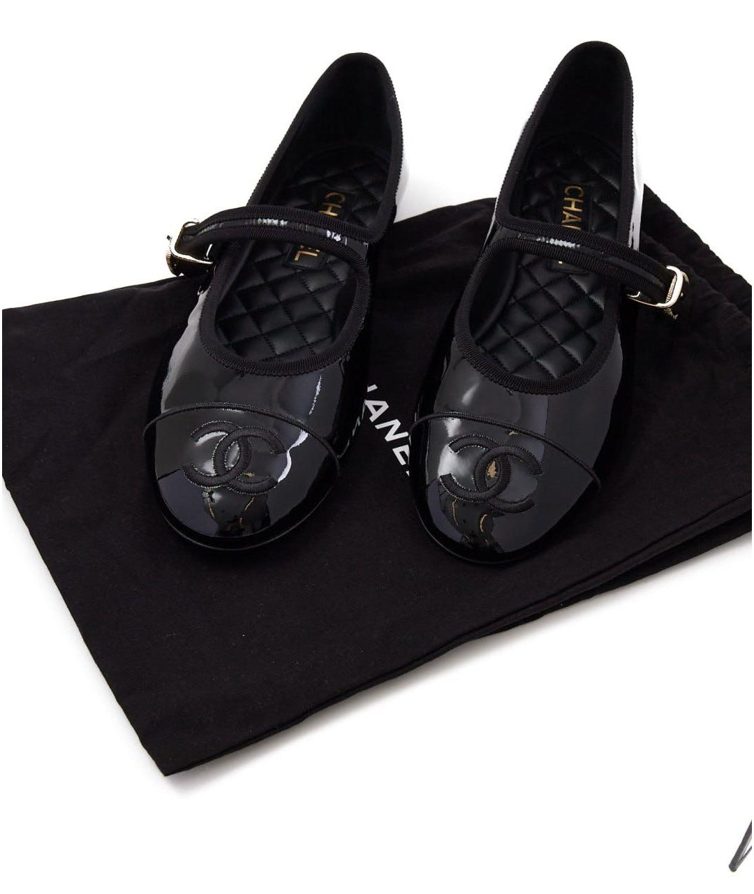 CHANEL Черные кожаные балетки, фото 5