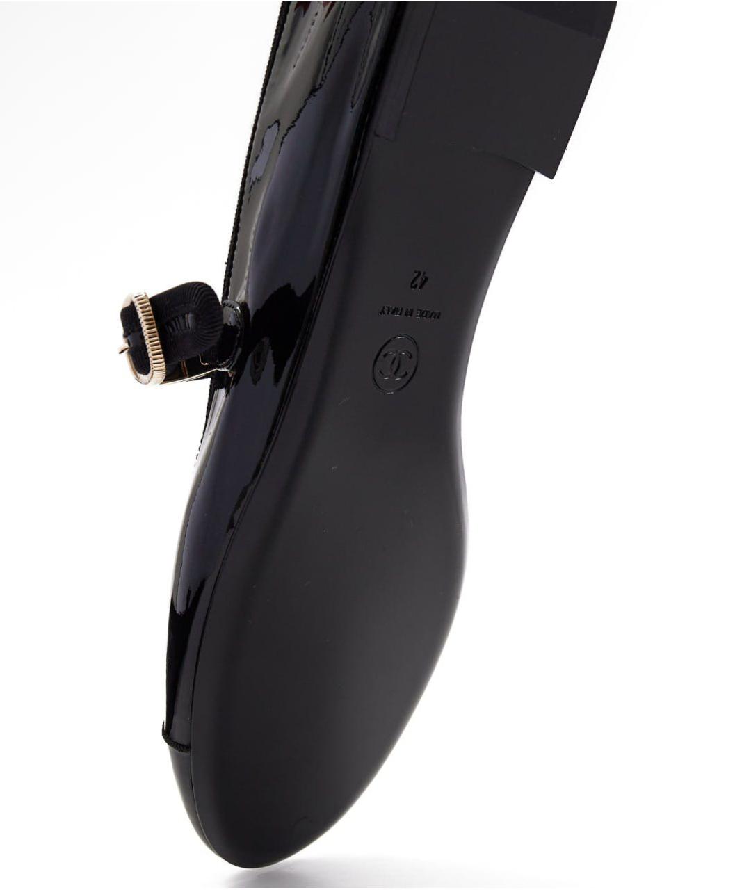 CHANEL Черные кожаные балетки, фото 4