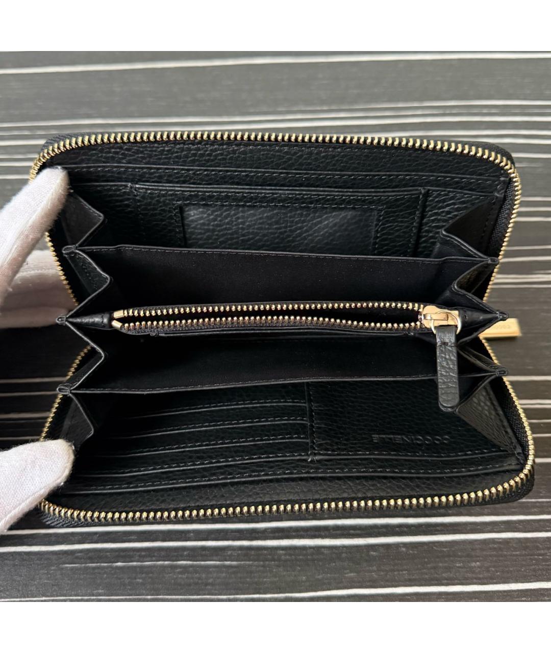 COCCINELLE Черный кожаный кошелек, фото 4