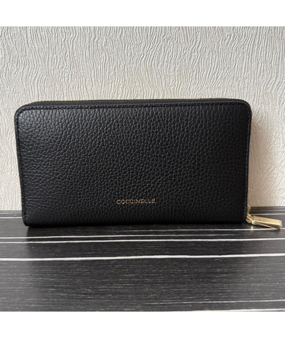 COCCINELLE Черный кожаный кошелек, фото 3
