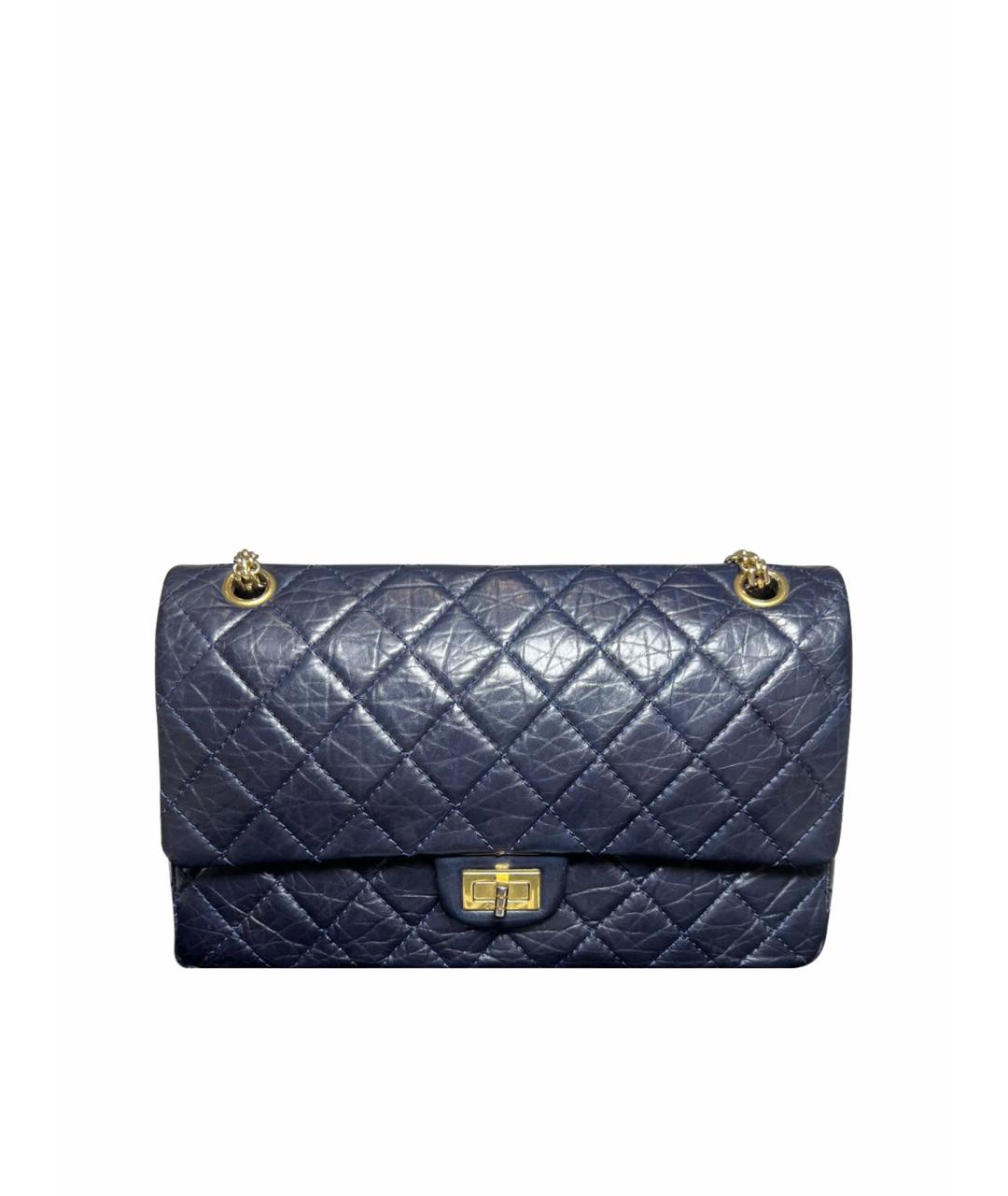 CHANEL Темно-синяя кожаная сумка через плечо, фото 1