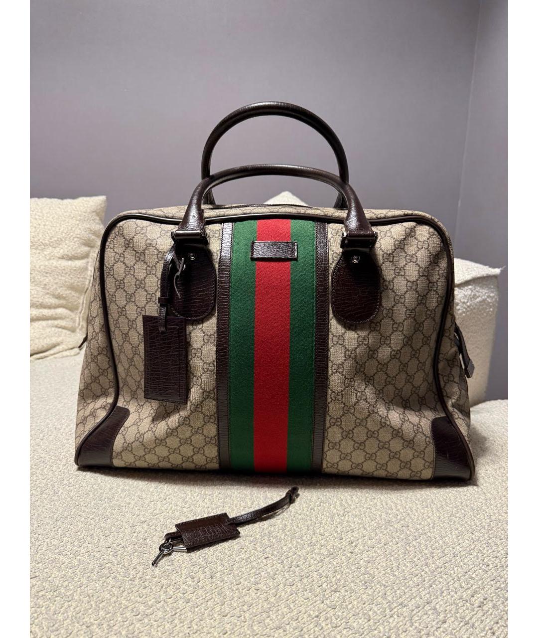 GUCCI Бежевая дорожная/спортивная сумка, фото 9