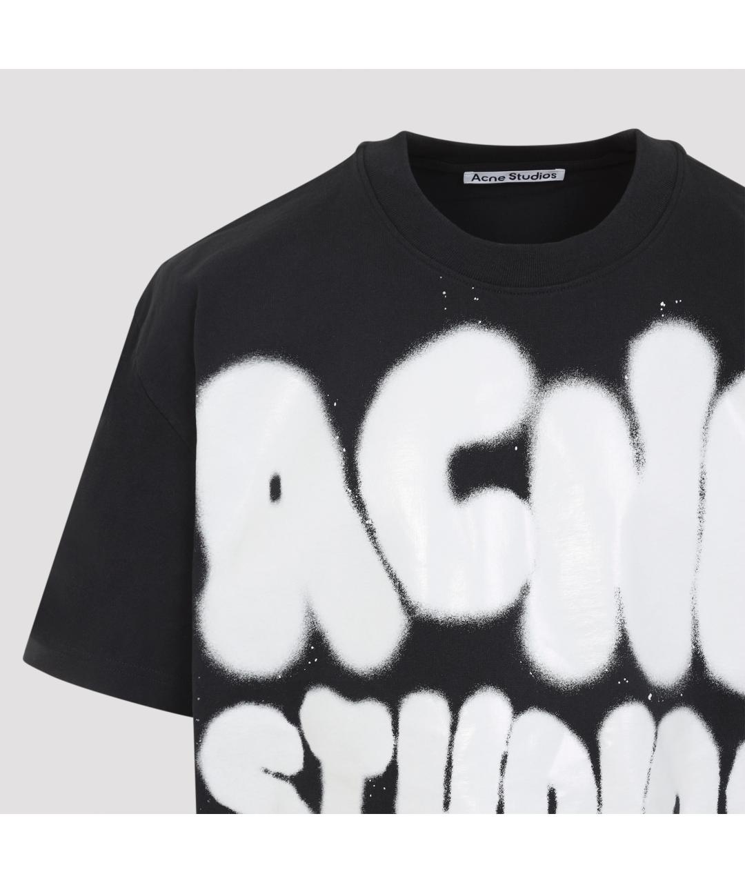 ACNE STUDIOS Черная хлопковая футболка, фото 5
