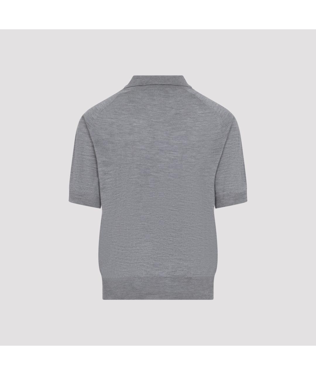 Ami Paris Серое поло с коротким рукавом, фото 4